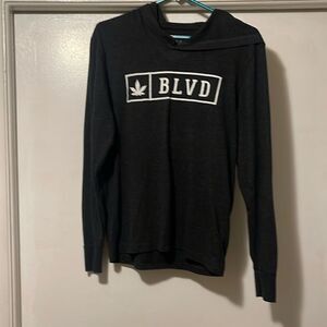BLVD long sleeve hooded shirt small